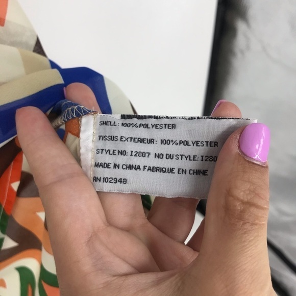 Tulle Vibrant Colorful Chevron Blouse - Picture 6 of 8